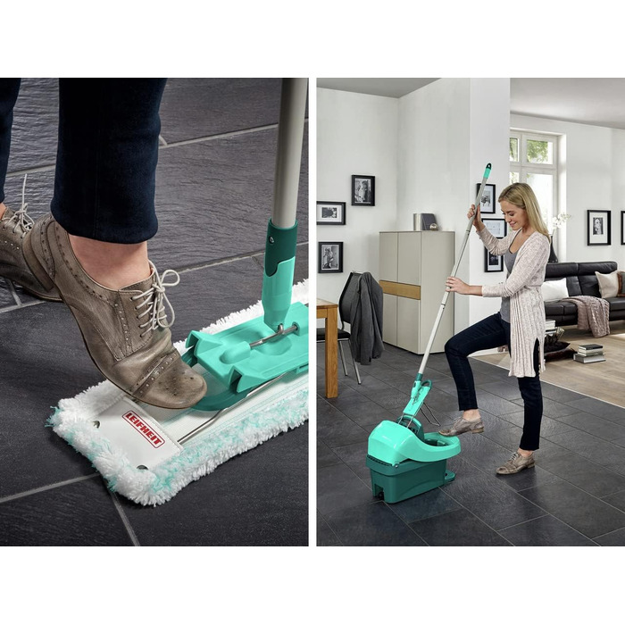 Набір для натирання швабри Leifheit Profi XL з підлогоочисником і коліщатками в комплекті зі змінним чохлом Profi micro duo з мікр