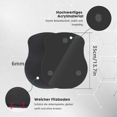 Акрилова розсувна дошка для Thermomix TM6 TM5, акрилова повстяна ковзаюча дошка для кухонного комбайна Thermomix Vorwerk TM6 Аксесуари Pad Board захищає стіл Швидкорухається дошка (глянцевий чорний)