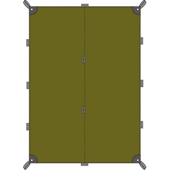 См) - Легкий, міцний на розрив, водонепроникний - З проклеєними швами, люверсами, петлями для кріплення та посиленими кутами - Захищає від сонця, вітру та дощу - оливково-зелений, 4 (285 x 400