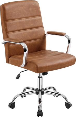 Офісне крісло Yaheetech, до 130 кг, штучна шкіра / метал, іржаво-коричневий