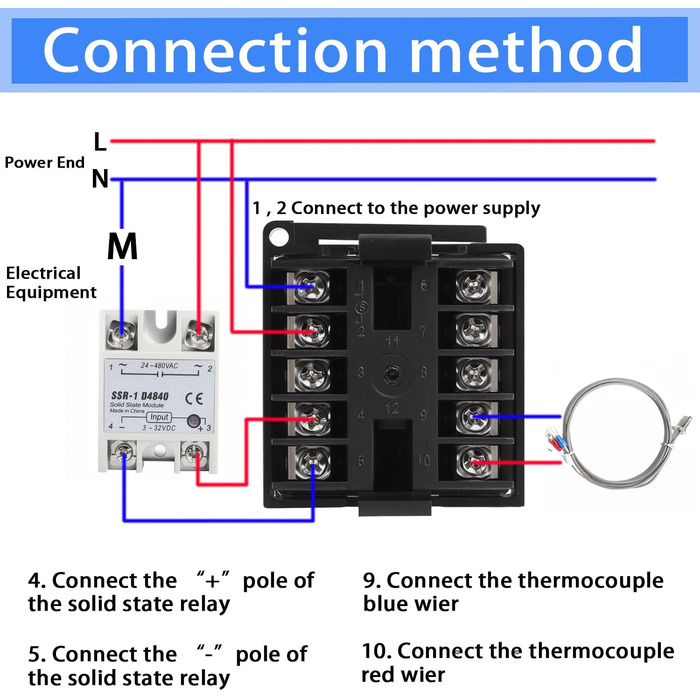 Цифровий контролер температури Сигналізація PID Комплекти Інтелектуальний термостат Релейний вихід з цифровим PID контролером K-типу Інтелектуальна термопара 25A Електроенергія Хімічна промисловість 0-400