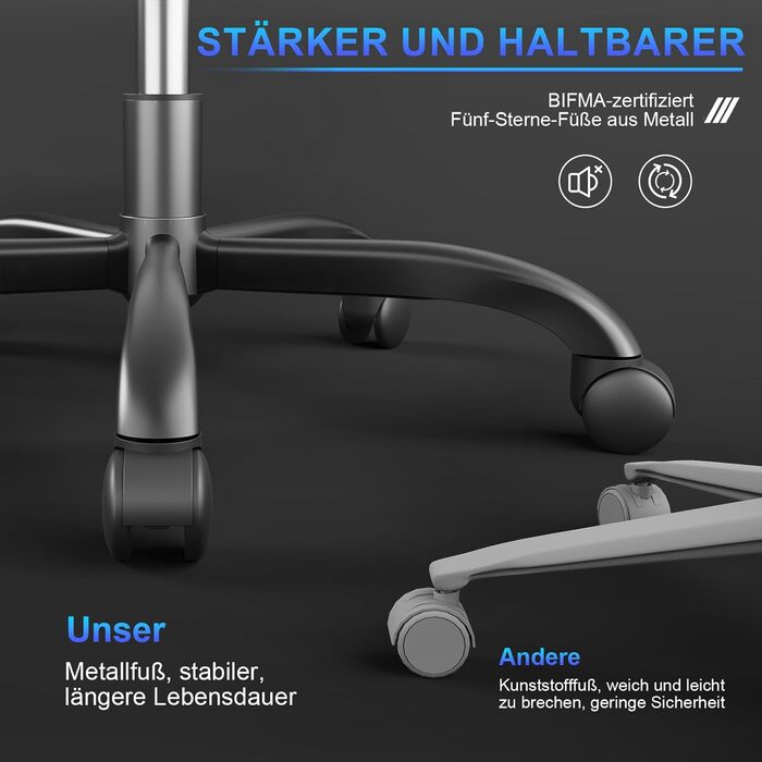 Ігрове крісло JUMMICO з масажем, ергономічне офісне крісло з масажною поперековою подушкою, ігрове крісло з регульованою спинкою 90-135 та підставкою для ніг, ігрове крісло з вантажопідйомністю 150 кг, чорне, маленьке