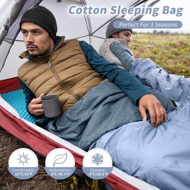 Міні-спальний мішок Naturehike Ultralight, малий, 680/760 г, 3 сезони, 190x75/205x85 см, для піших прогулянок, походів, кемпінгу при температурі приблизно 15C, синій-XL