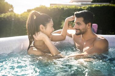 Гідромасажна ванна Bestway LAY-Z-SPA Ibiza AirJet, 180 x 180 x 66 см, 4-6 осіб, кутова, бензиново-блакитна одномісна