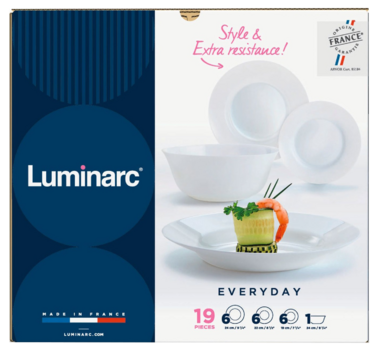 Сервіз столовий LUMINARC EVERYDAY, 19 предметів (6122524)