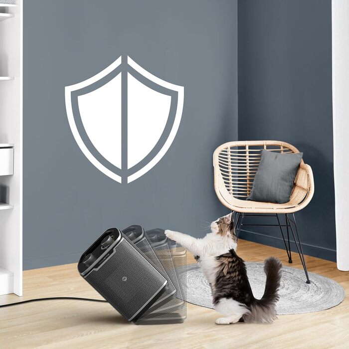 Тепловентилятор Rowenta Intense Comfort, 2 рівні потужності, керамічна технологія, компактні розміри, термостат, особливо тихий, ручка для перенесення, чорний, SO9330F0 Клас енергоспоживання A 35 кв. м Кераміка