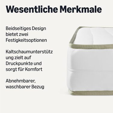 Матрац Storeo Basics Cold Foam, H2 та H3, знімний та пральний чохол, висота 18 см, розмір 140 x 200 см (Ш x Д x В) 140 x 200 x 18 см