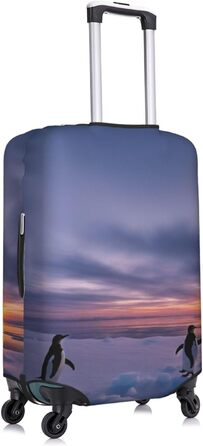 Чохол для валізи Пінгвіни на заході сонця, міцний захист для багажу розміром 45.7-81.3 см, малий, чорний