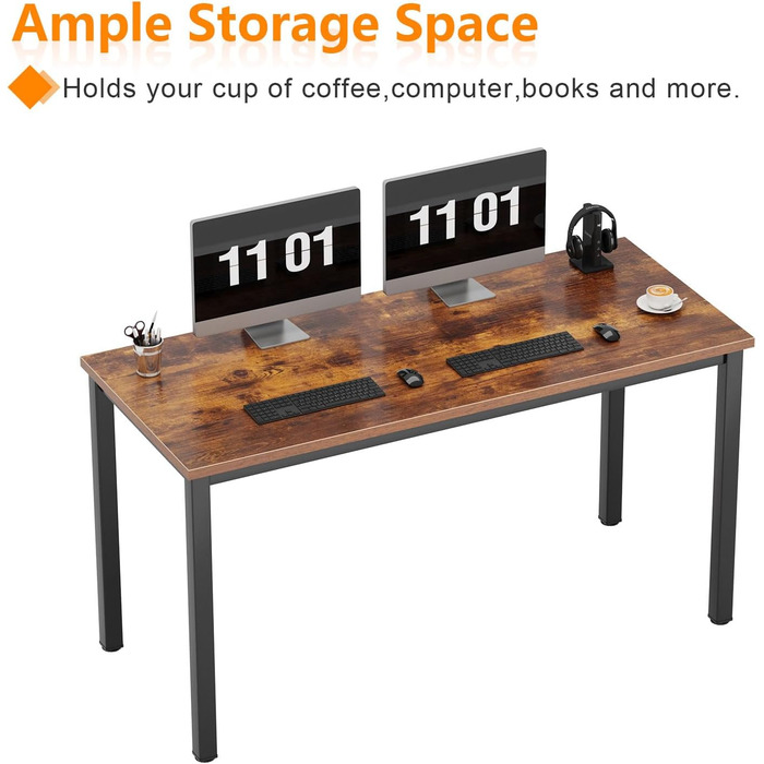 Комп&39ютерний стіл 100 x 60 x 75 см Офісний стіл Робоча станція для домашнього офісу, Обідній стіл Конференц-стіл 100 x 60 см Ретро та Чорний