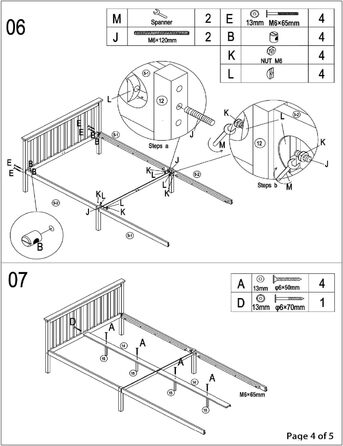 Ліжко Aspire Beds Atlantic Solid Timeless White Wooden Bed - елегантний дизайн Shaker, високоякісні матеріали, легке складання, універсальне, міцне, 200Д x 140Ш x 82В, біле