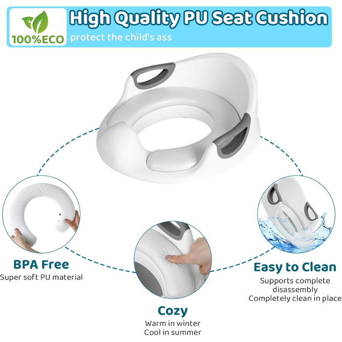 Дитяче сидіння для унітазу, дитяче сидіння для унітазу, дитячі сидіння для унітазу з м&39якою подушкою і бризковиком, горщик для х