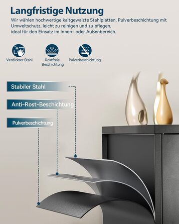 Шафа для документів, багатоцільова шафа, сталева шафа для зберігання, шафа для майстерні, 180 x 80 x 40 см, чорна 181,5 В см чорна