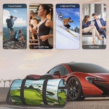 Спортивна сумка, дорожня сумка, пляжна сумка, для гольфу, з принтом, сумка на нічліг, чорна, універсальний розмір, сумка для подорожей
