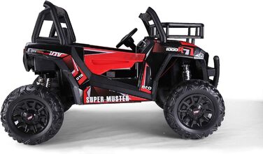 Дитячий електромобіль RIRICAR 24V UTV, червоний, електромобіль для дітей 2-х місцевий з пультом дистанційного керування 2.4 ГГц, д