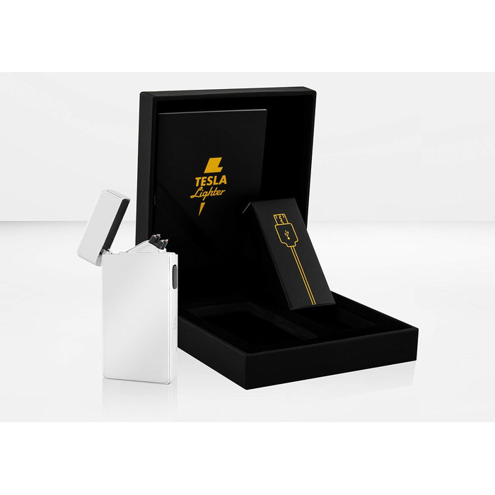 Плазмова подвійна дуга, електронно-акумуляторна, заряджається з живленням через USB, без газу та бензину, із зарядним кабелем, в елегантній подарунковій коробці Black Black Без гравіювання, 13 Arc Lighter