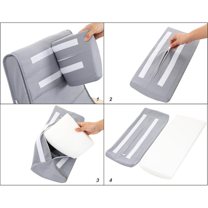 Крісло-гойдалка SONGMICS Birchwood, крісло-гойдалка, регульована підставка для ніг у 5 положеннях, бавовняний чохол, вантажопідйомність до 150 кг, вітальня, спальня, світло-сірий LYY41G, 67 x 125 x 91 см