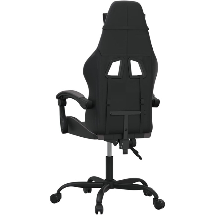 Геймерське крісло з функцією масажу, під шкіру, обертове на 360, чорно-сіре, 57,5 x 59,5 x 121-131 см, для розслаблюючої гри Модель 349595