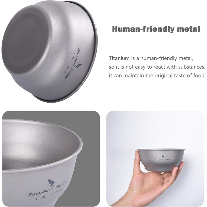 Мл титанова чаша-тарілка надлегка одностінна чаша-тарілка для кемпінгу на відкритому повітрі кухонне начиння з сумкою для перенесення Ti1105T Ti1105t-400 мл чаша, 400