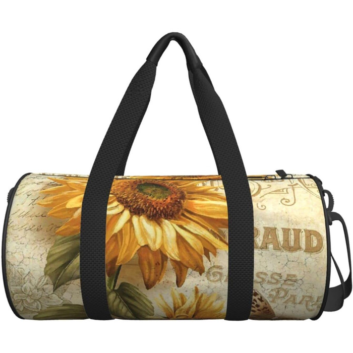 Вінтажна спортивна сумка-мішок з соняшниками для чоловіків та жінок, дорожня сумка, сумка для тренувань