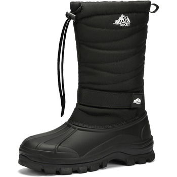 Водонепроникні зимові чоботи Kricely для чоловіків та жінок, снігові чоботи з теплою підкладкою, нековзне зимове взуття, повністю чорні, EU 45