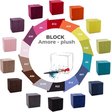 Пуф для ніг, штучна шкіра/мікрофібра, кубоподібний куб, пуф/оттоманка/підставка для ніг для вітальні, декор для дому, 40x40x40 см, Faber Orange A44