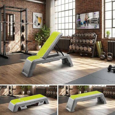Багатофункціональна аеробна дека з шнуровою платформою для тренувань Регульована лава для гантелей Велотренажерна лава Професійне фітнес-обладнання для домашнього тренажерного залу Зелений
