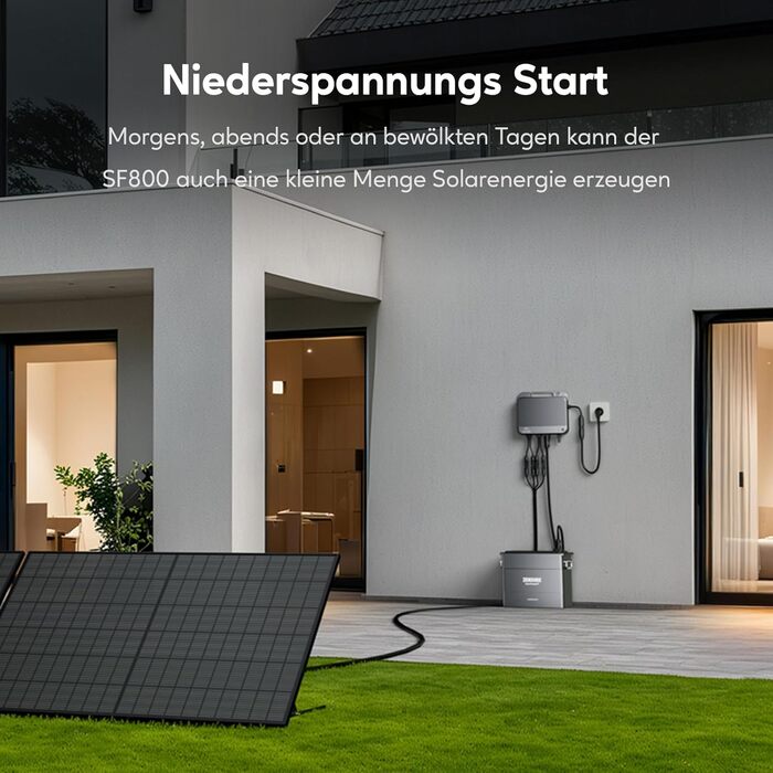 Балконна електростанція Zendure з накопичувачем, SF 800 з сонячним входом 1200 Вт, вхід/вихід змінного струму 800 Вт, генерація при слабкому освітленні, TOU, APP, AB2000S потужністю 1920 Втгод, двосторонні сонячні панелі 500 Вт x2 1000 Вт з потужністю 192
