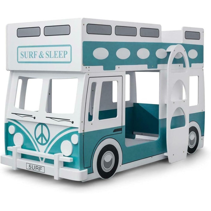 Спальня FSYM з двоярусним ліжком, сучасне двоярусне ліжко, масивне, зелене, біле, 91 см, односпальне ліжко для дітей