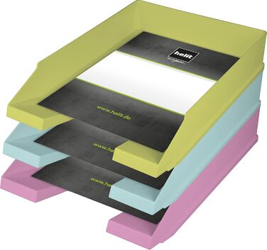 Лоток для листів із зеленим пластиком, DIN A4-C4, 5 предметів, рожевий, штабелювані лотки з переробленого пластику (10 світло-зелених), 2661628 -