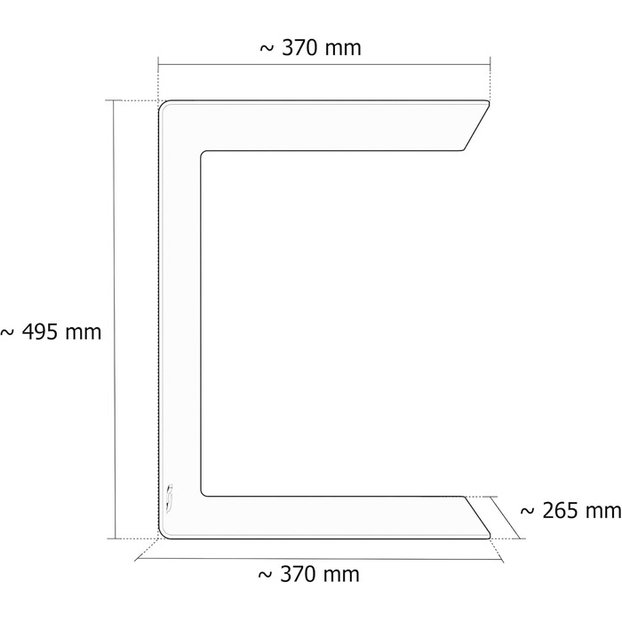 Берлінський журнальний столик Металевий Високоякісне порошкове покриття Журнальний столик Стіл для вітальні Столик для ноутбука Підставка для дивана Підходить для використання всередині та зовні приміщень Чорний C-подібний 50 см