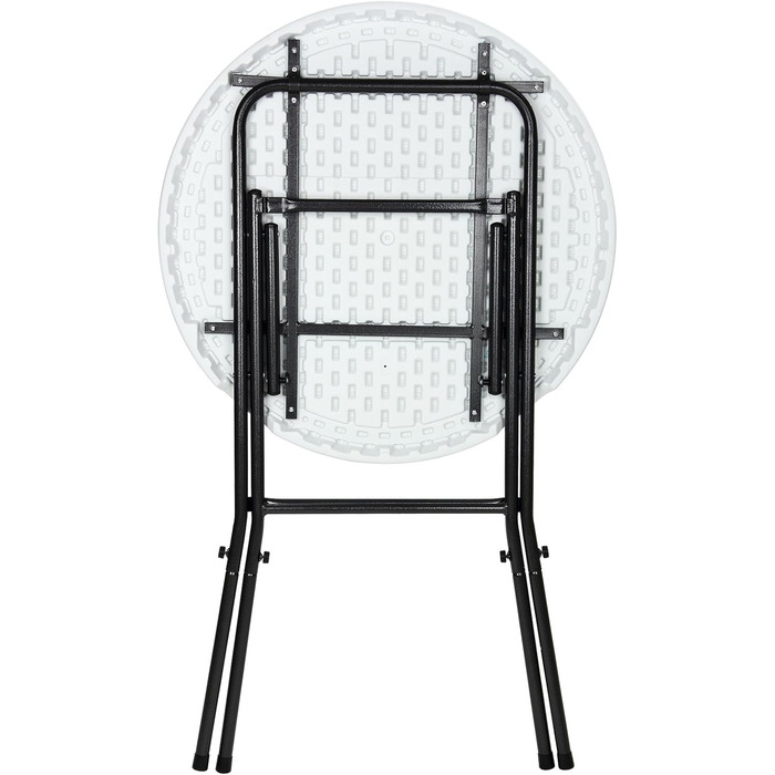 Складаний стіл Casaria Ø 72 см, круглий, міцний, садовий, висота 110 см, водовідштовхувальний, металевий, розкладний стіл, стіл для бістро, стіл для вечірки, барний стіл, пивний стіл, білий, комплект з