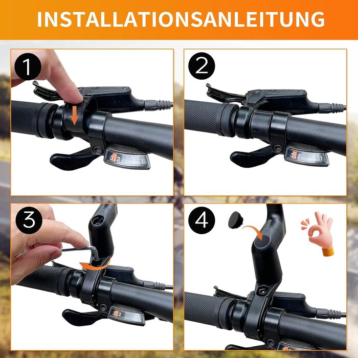 Велосипедне дзеркало, нове функціональне велосипедне дзеркало заднього виду з контрольованим напрямком висування, HD справжнє скло для електросамоката, велике велосипедне дзеркало з обертанням на 360 для керма електровелосипеда ліве (22,2-25,4 мм)