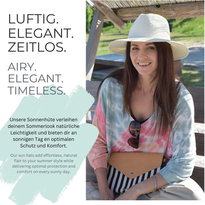 Жіноча панама-капелюх від сонця з тонкою стрічкою, солом&39яний капелюх, капелюх-флоппі, літній капелюх, капелюх-федора styleBREAKER, один розмір, білий