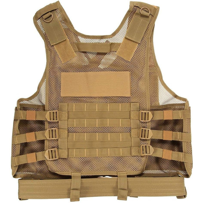 Чоловічий тактичний жилет Lejie Tactical Vest Чоловічий жилет на відкритому повітрі з кишенями - тактичний жилет для полювання риболовлі кемпінгу Airsoft Пейнтбол Військовий 58 * 40см TAN