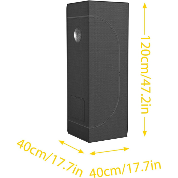 Тент для вирощування рослин Growzelt 40x40x120 см. Палатка для індору з відбиваючою плівкою, виготовлена з міцного оксфордського полотна 600D та сталевого каркасу. Ідеально підходить для вирощування овочів, квітів та трав у приміщенні.