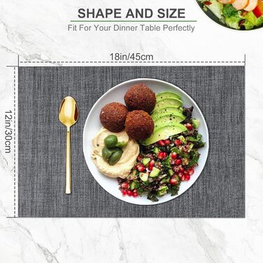 Серветки миються Набір з 6 вінілових серветок для обіднього столу Миються кухонні серветки Міцні серветки для інтер'єру на відкрит