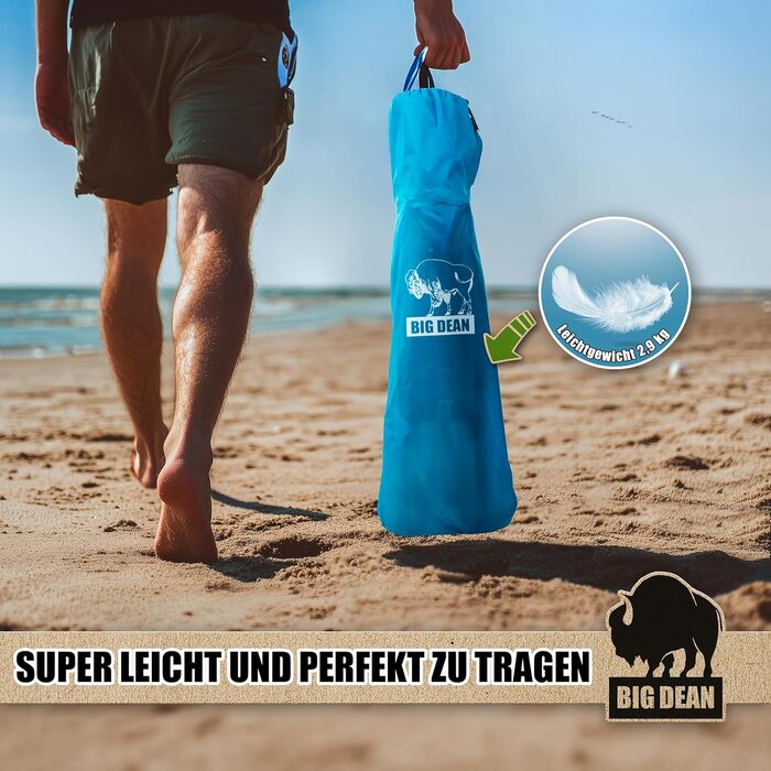 Складаний пляжний стілець BigDean, легкий та стійкий, з тримачем для напоїв