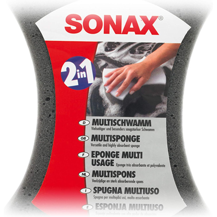 АВТОМОБІЛЬНА ГУБКА ДЛЯ ЧИЩЕННЯ MULTI CAR PONGE WASH 2 В 1, 6 шт., SONAX MULTISPONGE