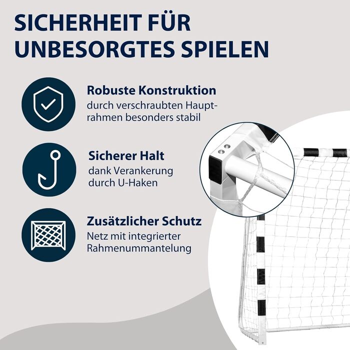 Футбольні ворота HUDORA - Міцні футбольні ворота для дітей та дорослих - Всепогодні футбольні ворота з щільною сіткою для домашнього використання - Високоякісна зовнішня стінка для дозвілля та тренувань з футболу