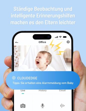 Радіоняня з 2 камерами, 5&39 WiFi Монітор з додатком, 2K UHD, нічне освітлення, виявлення руху/крику, моніторинг температури та во