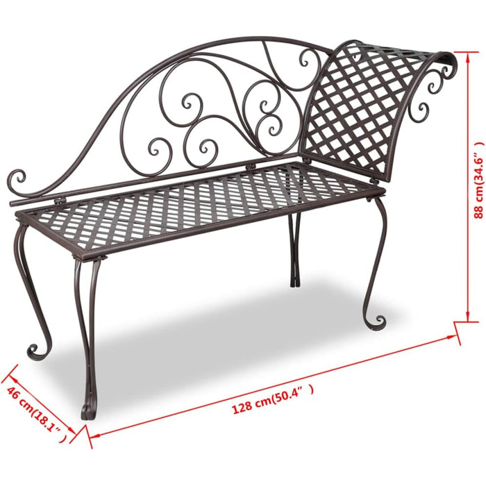 Садова лавка Шезлонг Залізна лавка Паркова лавка Лавка Лавка Садові меблі Коричнева