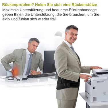 Пояс для підтримки спини HONGJING з підігрівом та 7 металевими опорами від болю в спині, акумуляторний підігрівальний пояс для спини для чоловіків та жінок, грижа міжхребцевого диска, ішіас, розмір L, чорний розмір L