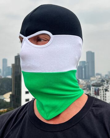 Балаклава PGWEAR у смужку та однотонні кольори Унісекс, один розмір Чорний, білий, червоний, синій, жовтий, зелений (чорний/білий/зелений)