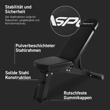 Регульована силова лава MSPORTS похила та плоска лава для студійного та домашнього використання тренувальна лава для силових тренувань, фітнес-лава зі сталевим каркасом та вантажопідйомністю 300 кг складна та регульована по висоті