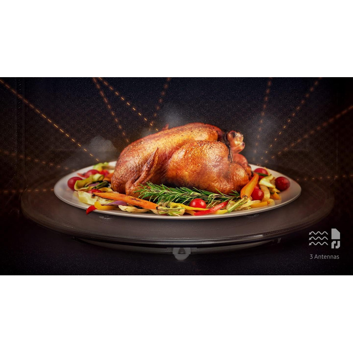 Мікрохвильова піч Samsung MS23F300EEK/ET, швидке та рівномірне розморожування, 23 л (800 Вт) одномісна