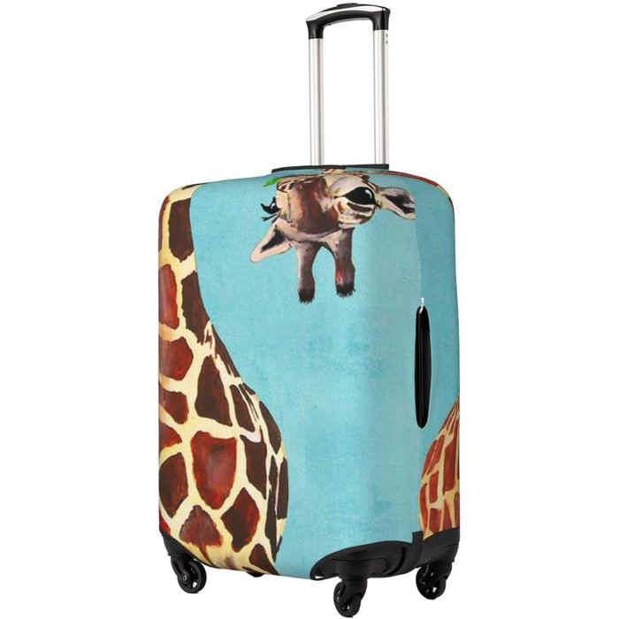 Чохол для валізи Весела Жирафа, міцний захист для багажу, підходить для валіз розміром 45.7 - 81.3 см, Чорний, Великий