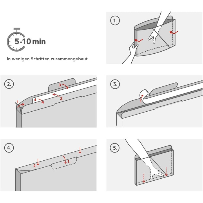 Лоток для документів Rotho MyPaper, органайзер для столу, тримач для документів, лоток для листів, поштова скринька, лоток для паперу, білий/червоний