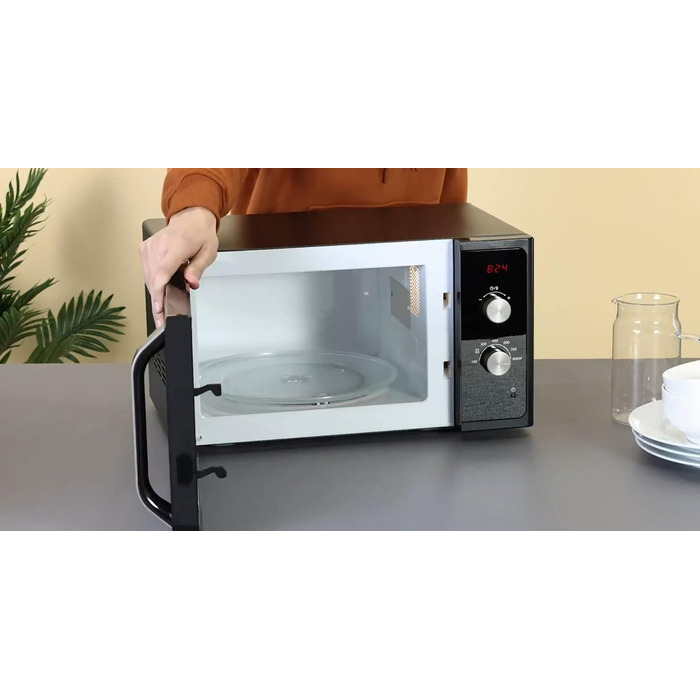 Мікрохвильова піч Samsung MS23F300EEK/ET, швидке та рівномірне розморожування, 23 л (800 Вт) одномісна