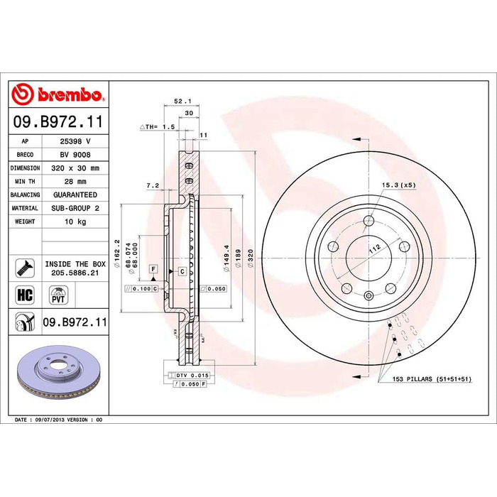Гальмівні диски BREMBO 09.B972.11