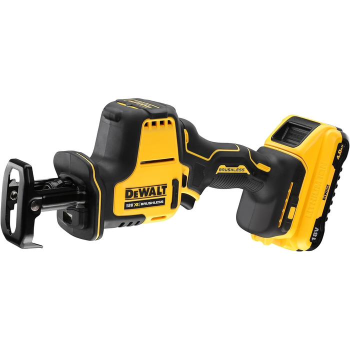 Компактна акумуляторна пила Dewalt DCS369NT (18 В, безщітковий двигун, електронне регулювання частоти обертання, заміна полотна бе